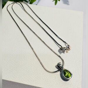 Peridot 925 Sterling Silver Teardrop Pendant by Metalsmiths Canada